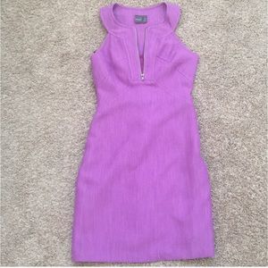 Purple Sleeveless Sheath Dress with Front Zip, This Runs Small